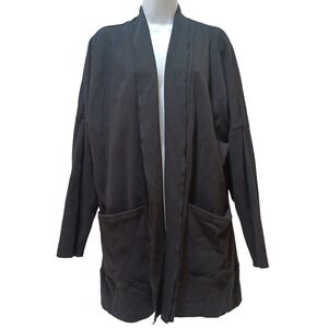 Pact Organic Cotton Airplane Wrap Cardigan Womens M/L Comfy Minimalist Travel